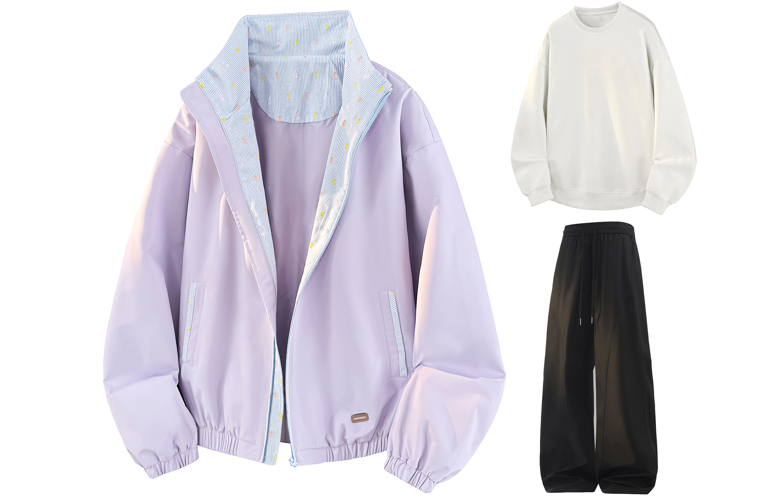 

Повседневная спортивная одежда Unisex WARRIOR, фиолетовый+белый+черный[free diy badge]