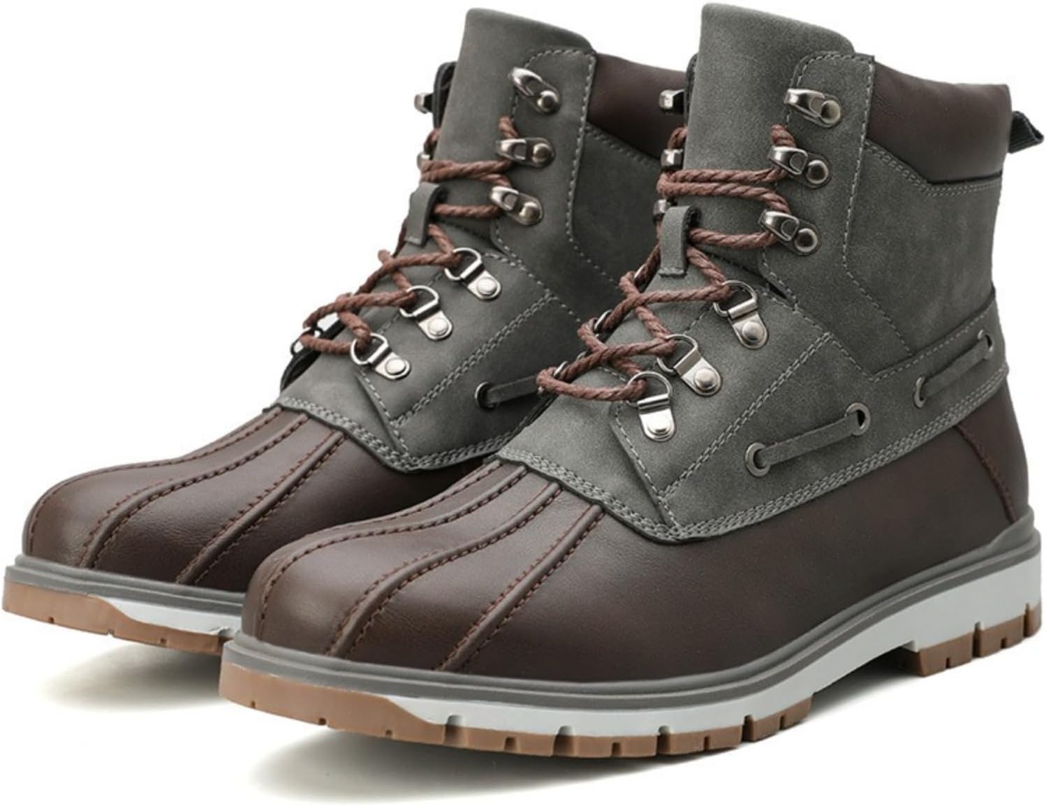 

Мужские высокие стильные ботинки-чукка с заплатками, шнуровкой и кожаным верхом, ботинки до щиколотки с низким массивным каблуком, промышленные противоскользящие для походов, ежедневной носки и прогулок на улице Netehadi, коричневый