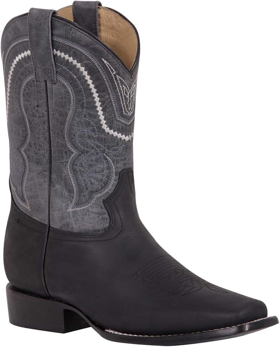 

Мужские ковбойские сапоги El General Western Rodeo из кожи, «Безумный черный» ATLOI Generic