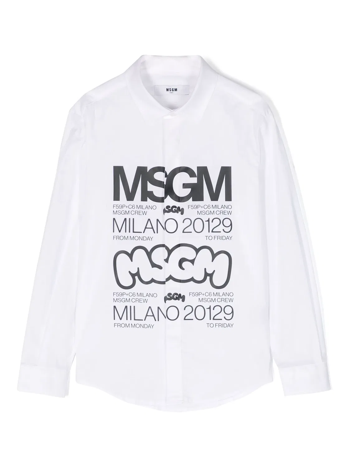 Поплиновая рубашка с логотипом MSGM Kids