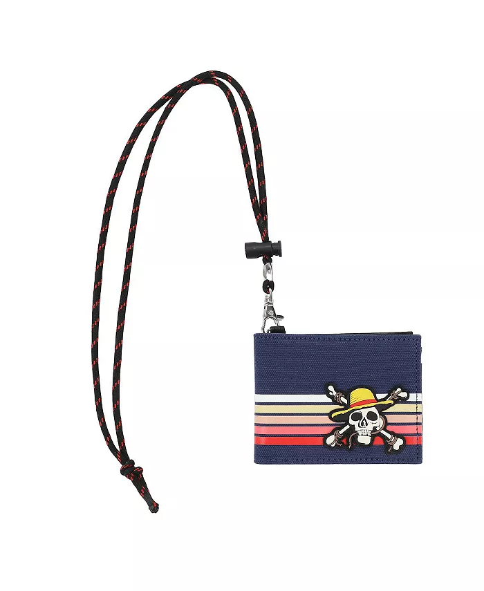 

Мужской кожаный кошелек-книжка Live Action Skull & Crossbones Navy One Piece, синий