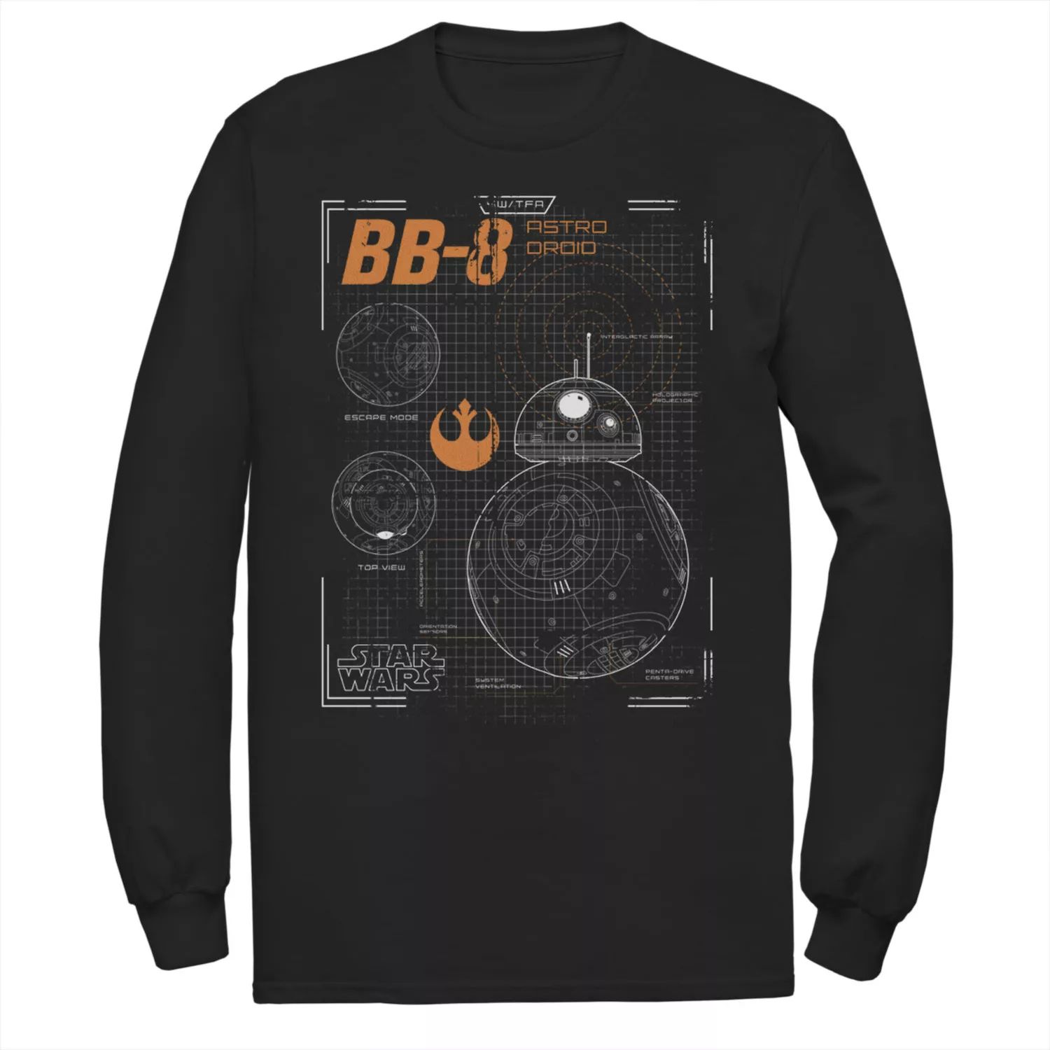 

Мужская футболка Star Wars BB-8 Schematic Outline