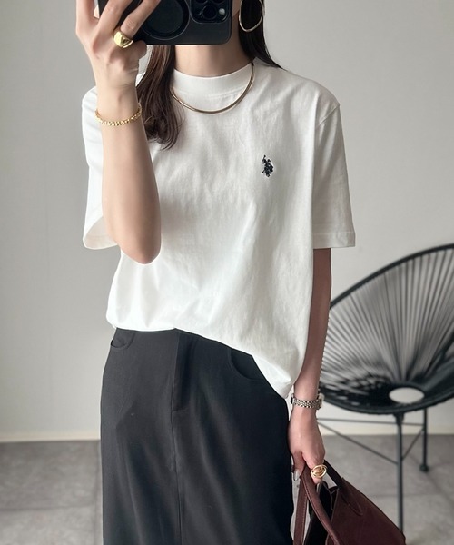 

Футболка с коротким рукавом и круглым вырезом U.S. POLO ASSN., кремовый