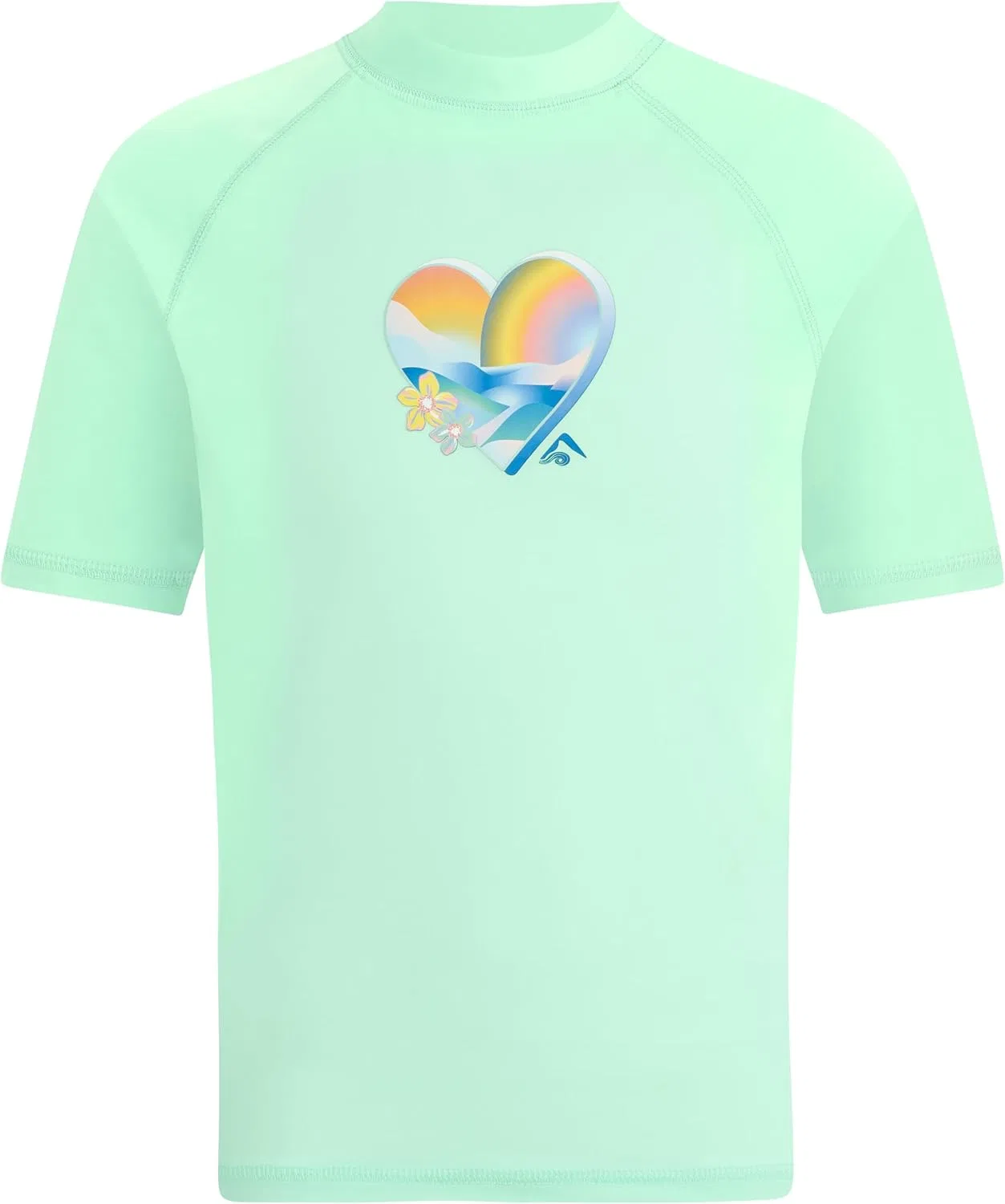 Футболка для плавания с коротким рукавом Kanu Surf Girls' Jade Rash Guard UPF 50+ с защитой от солнца, Fiona Ice Green