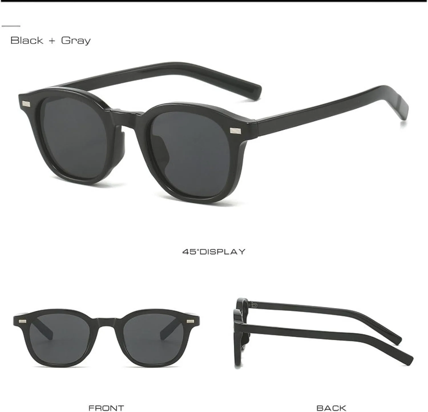 

Винтажные панк-солнцезащитные очки для женщин, модные солнцезащитные очки UV400 для мужчин, овальные солнцезащитные очки с заклепками TOIPASTN, Black Blue