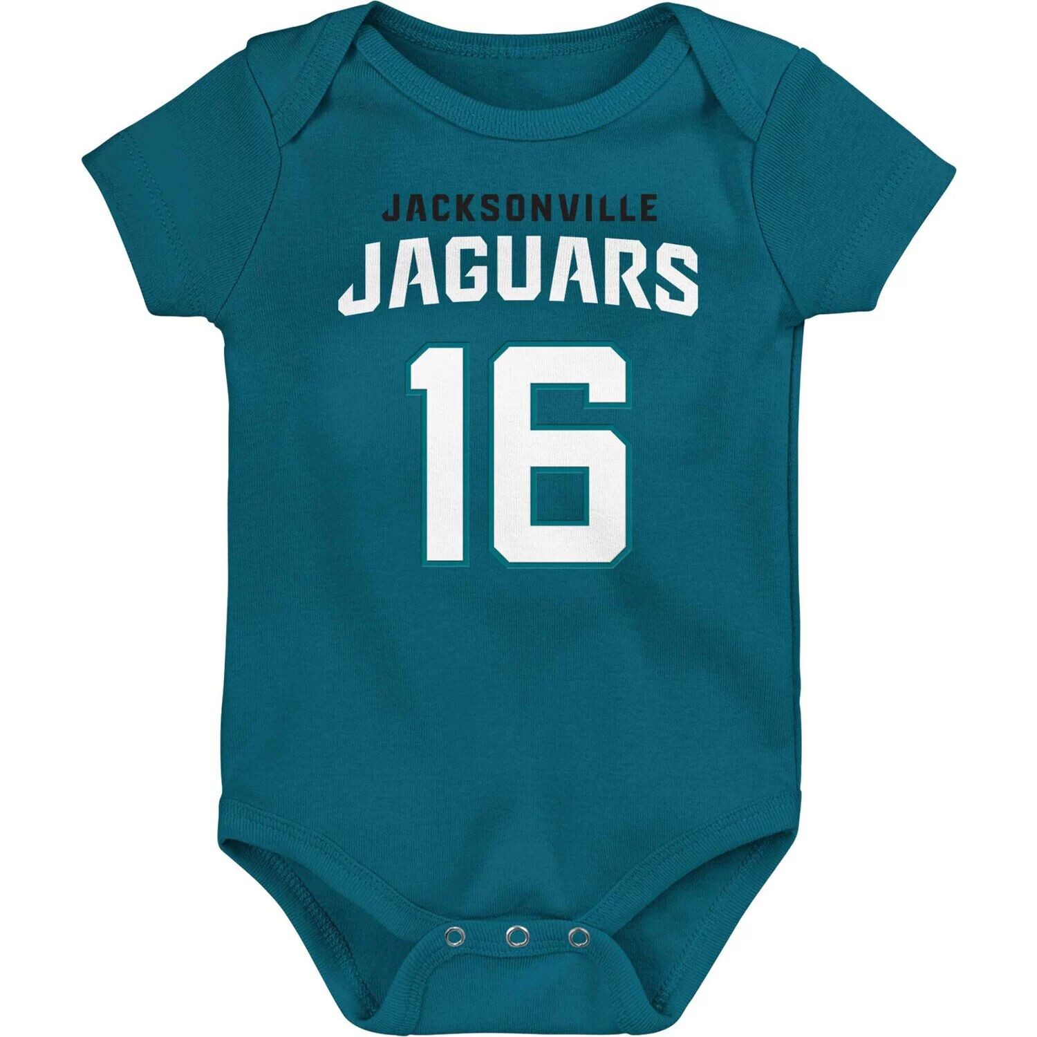 Младенческое боди Trevor Lawrence Teal Jacksonville Jaguars Mainliner с именем и номером игрока Outerstuff — фото 2