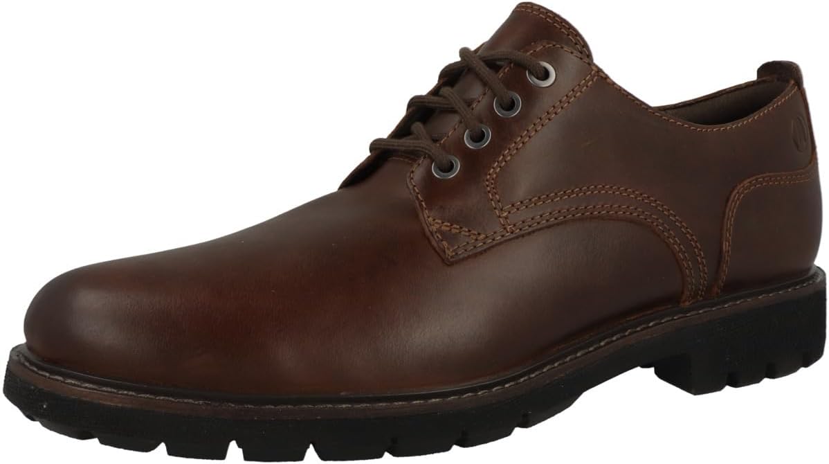 Мужские туфли-оксфорды Clarks Batcombe Tie, Dark Tan Lea — фото 4