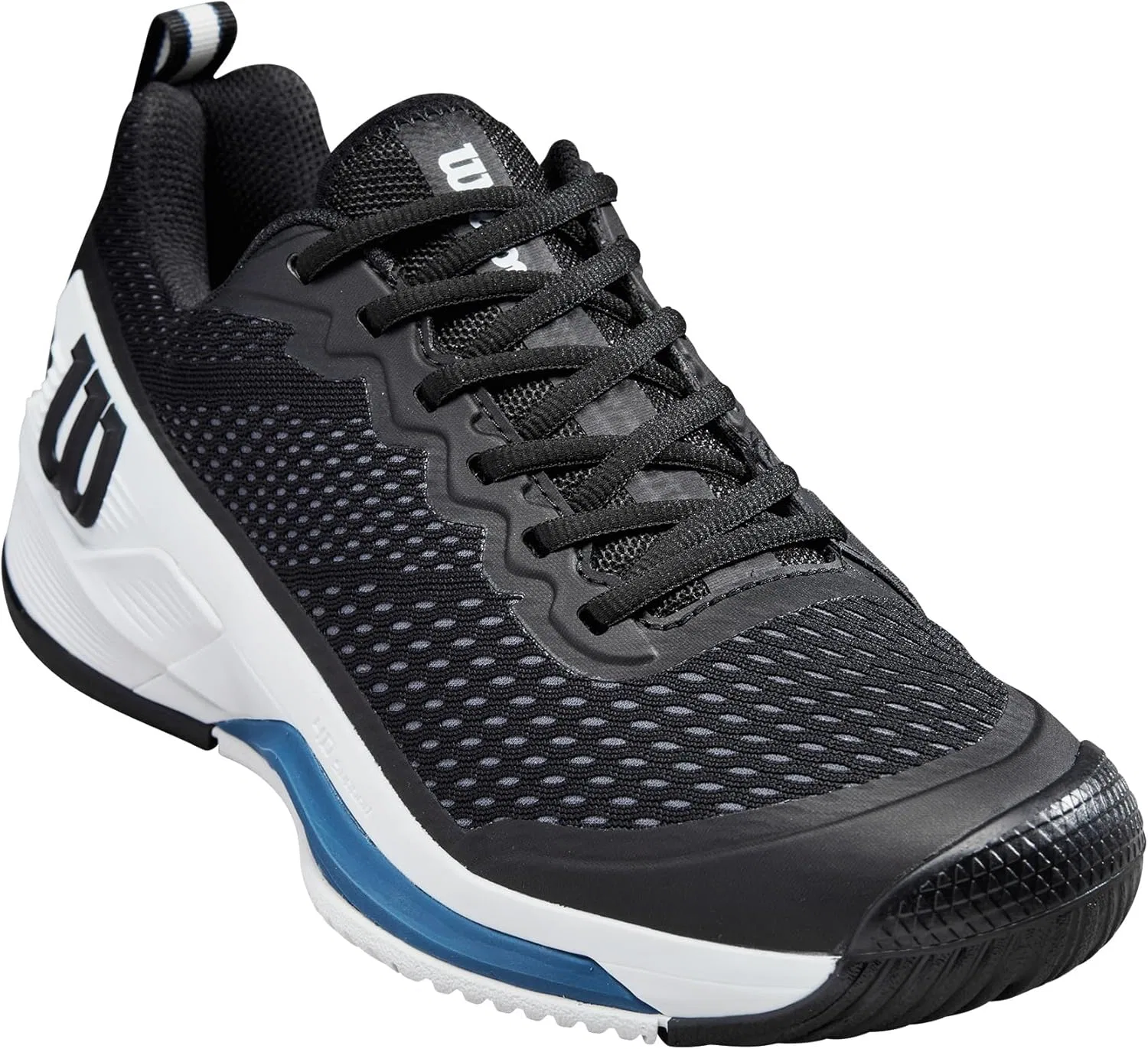 Мужские теннисные кроссовки Wilson Rush Pro 4.5, Black White Ensign Blue — фото 2