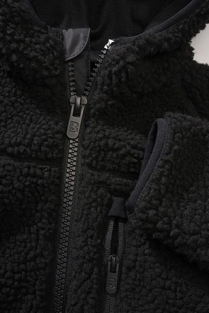 Детская флисовая куртка/свитер "Kids Teddy Fleece Jacket Hooded" черного цвета Brandit — фото 3