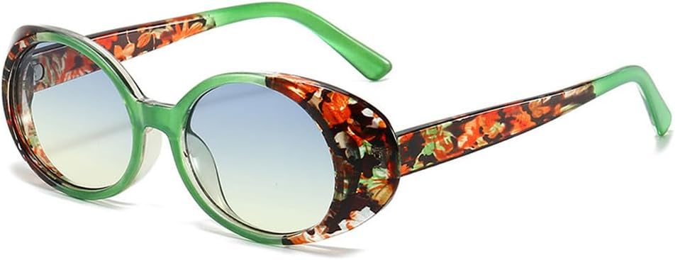 

Модные овальные солнцезащитные очки для женщин в винтажном стиле, роскошные, в маленькой оправе, для вождения и путешествий, трендовые солнцезащитные очки с защитой от УФ-излучения UV400 TKKTLLT, Flower Green