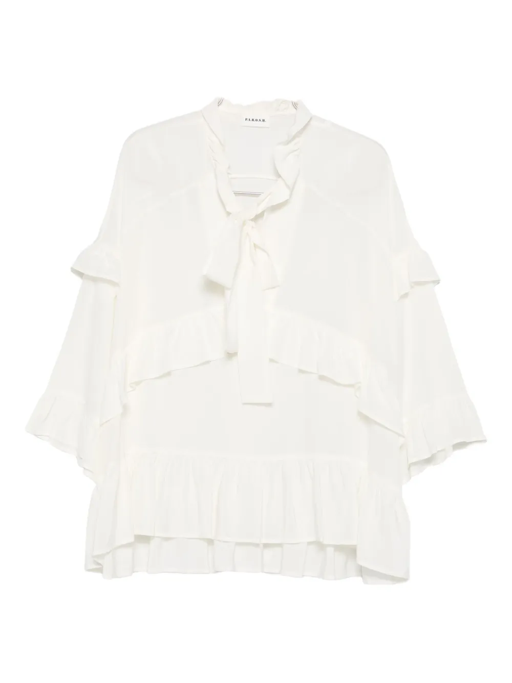 

Шелковая блузка с оборками P.A.R.O.S.H., белый