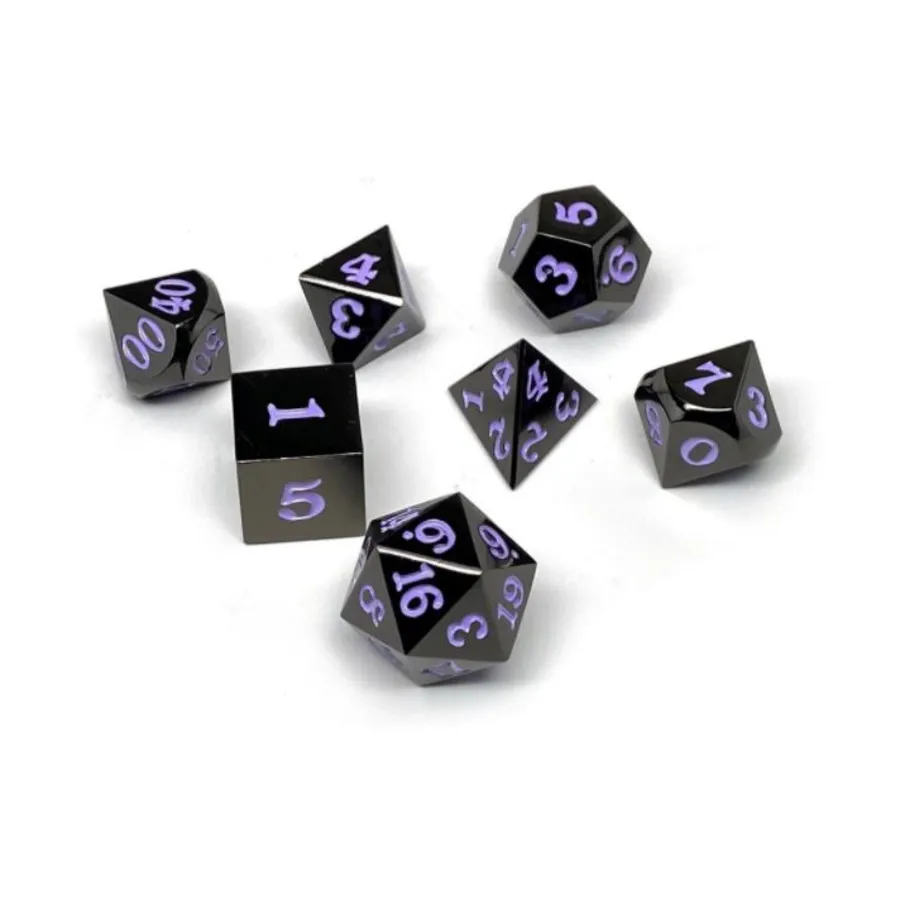 

Gun Metal с фиолетовым, Dice - Metal 7 Piece Poly Sets (Easy Roller Dice)