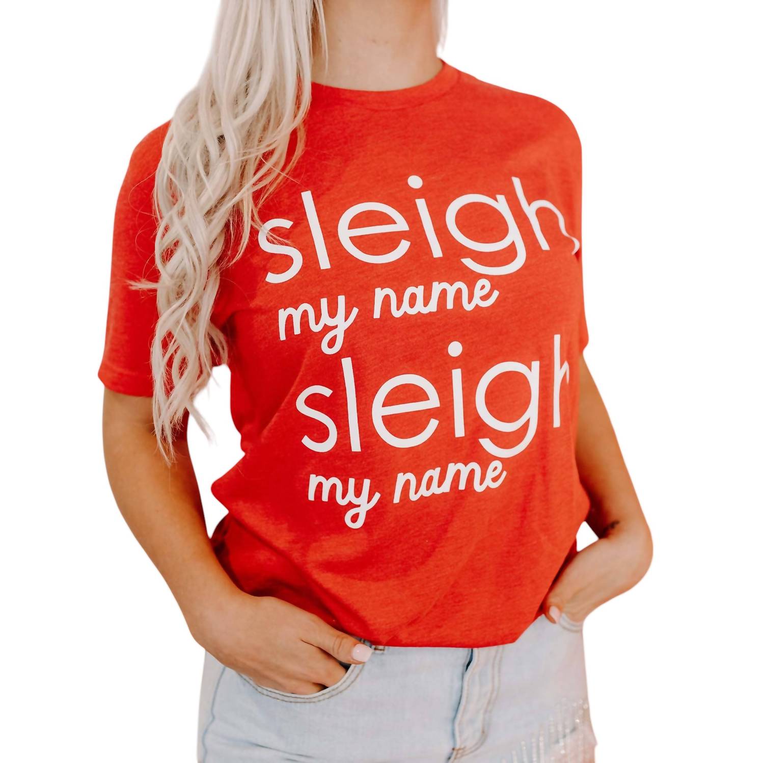 

Футболка Sleigh My Name красного цвета mugsby