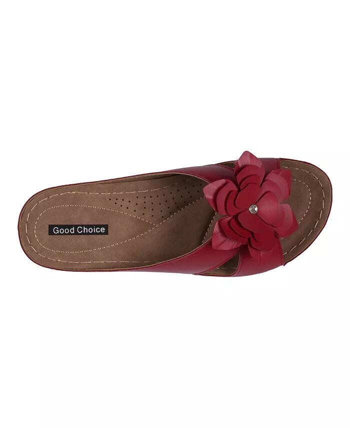 Женские комфортные сандалии Joy Flower Rosette GC Shoes, оранжевый — фото 4