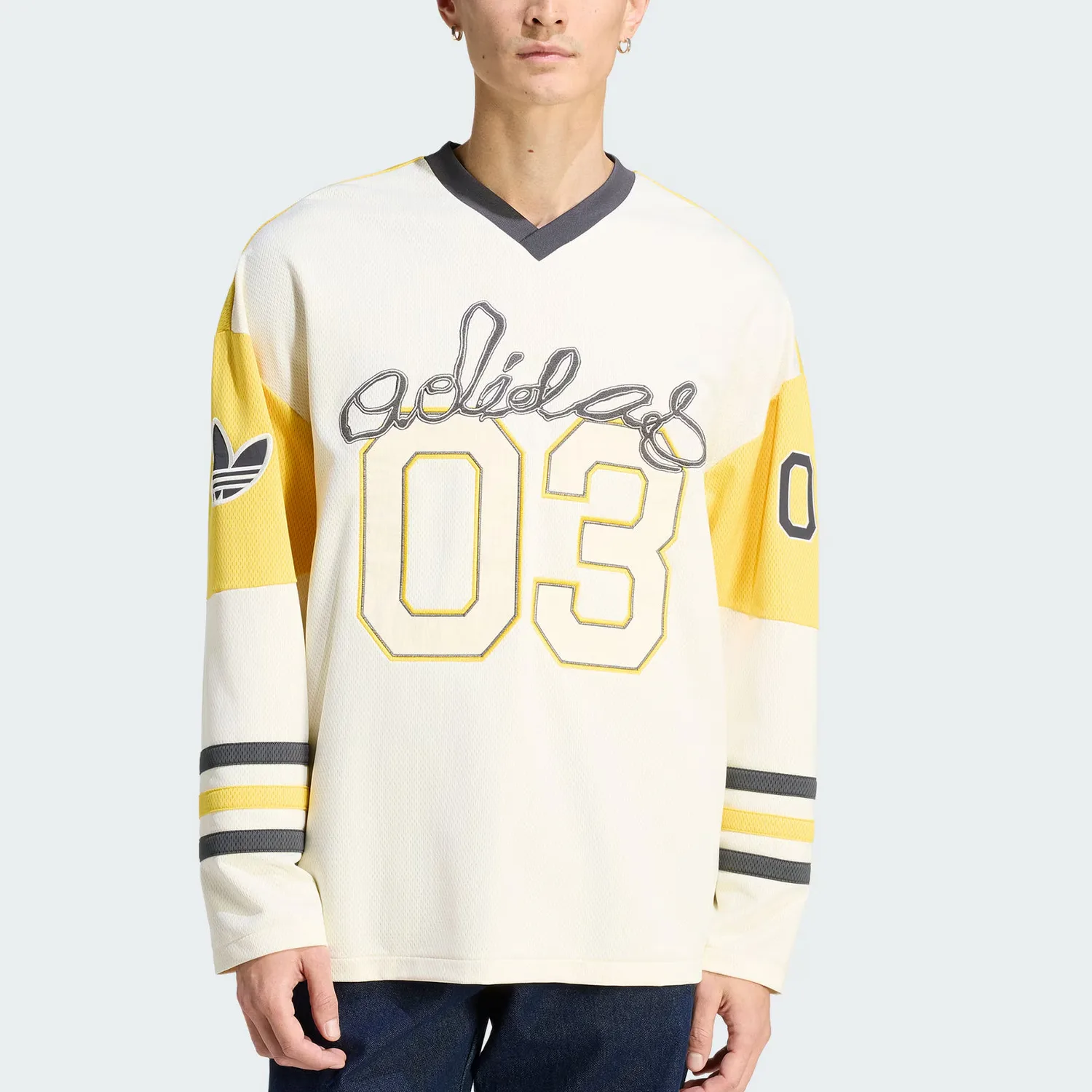 Хоккейная футболка мужская Adidas Originals, Yellow/Light Yellow — фото 4