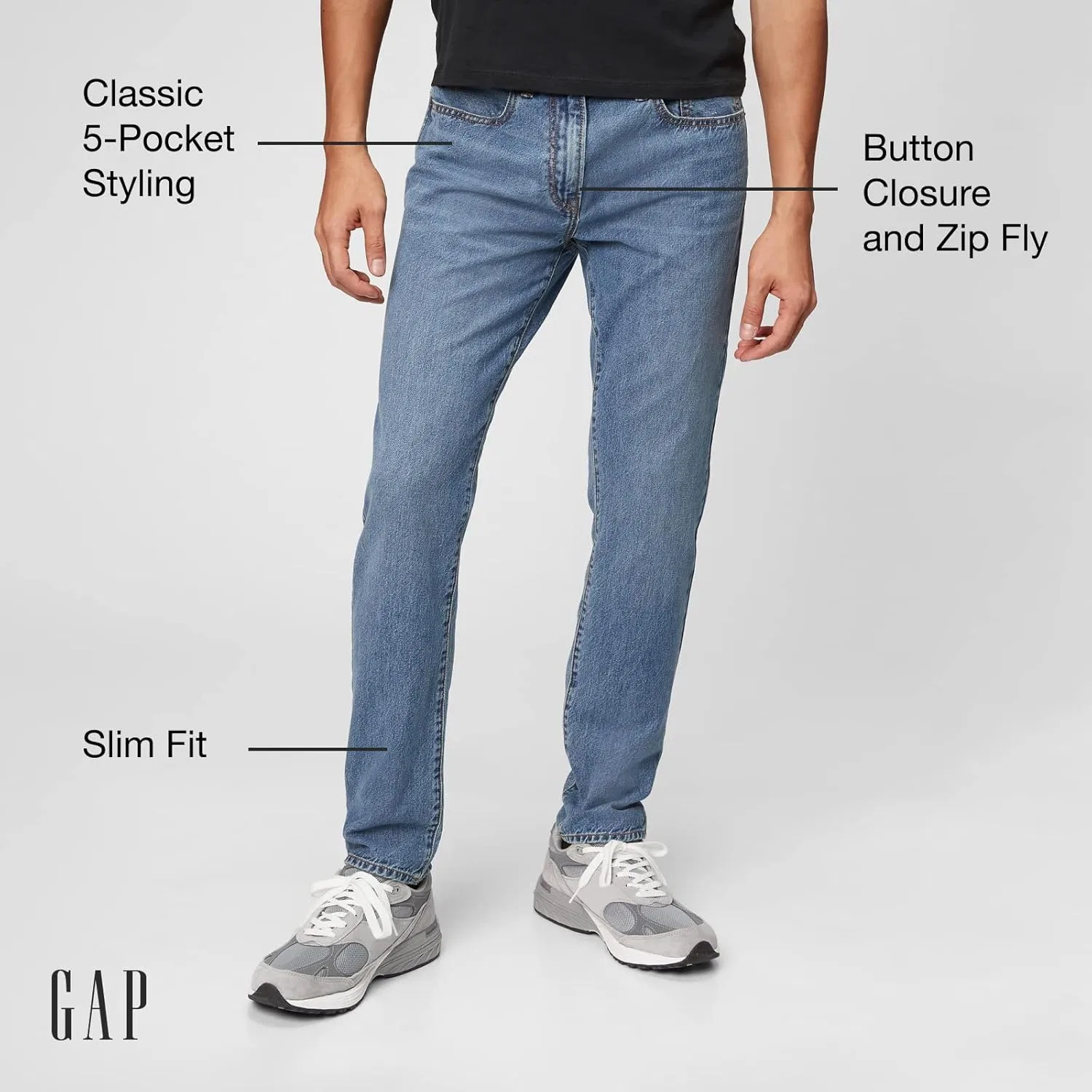 Джинсы slim-fit GAP, Light Wash — фото 4