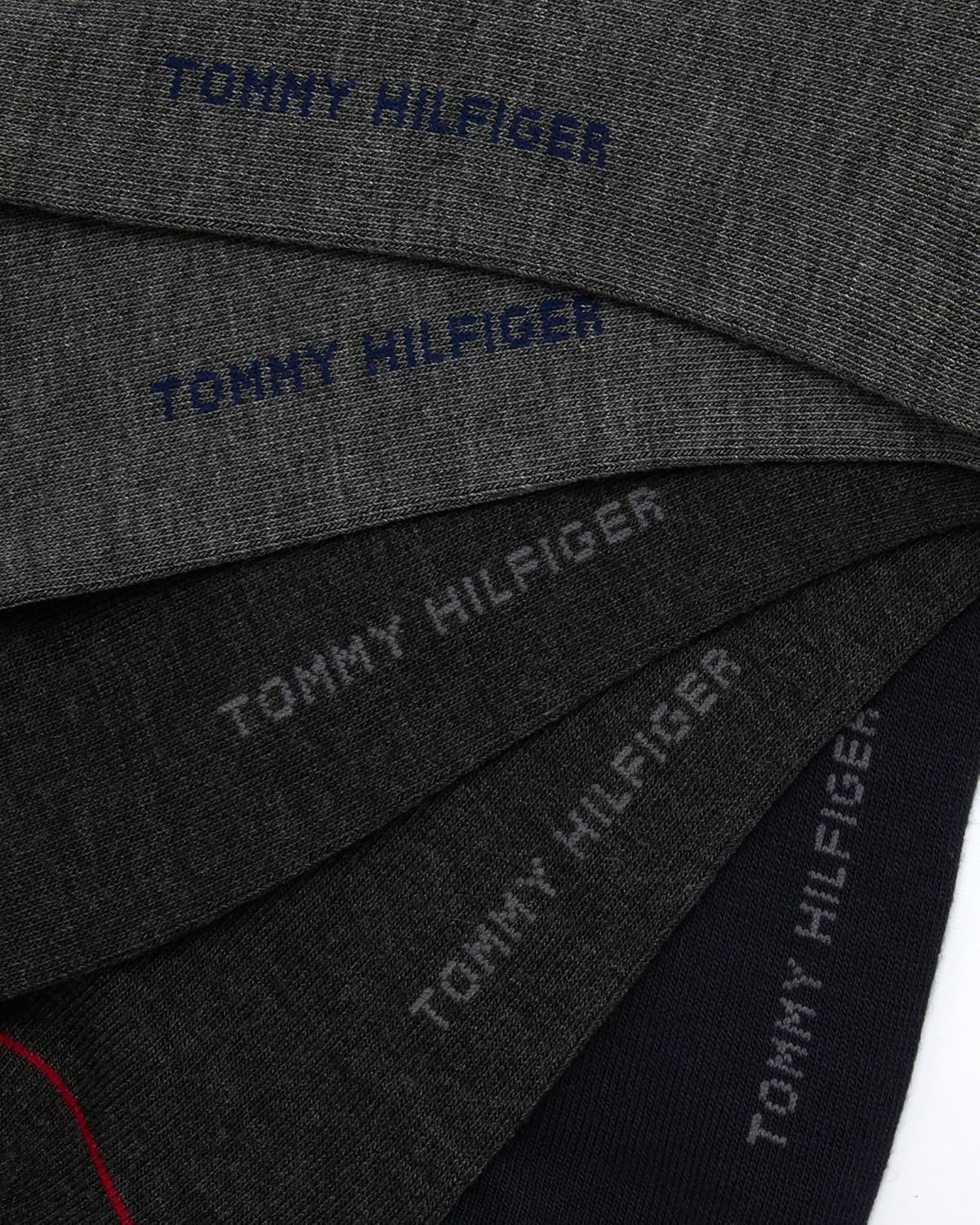 Мужские носки Tommy Hilfiger под повседневную одежду - 10 пар комфортных эластичных дышащих повседневных рабочих носков для мужчин (размеры: 7-12), Greys/Navy — фото 4