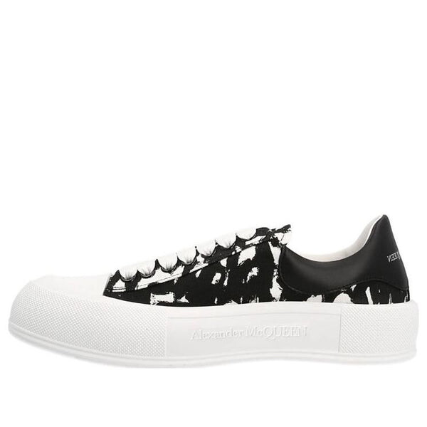 

Кроссовки graffiti printed low-top sneakers 'black white' Alexander Mcqueen, черный