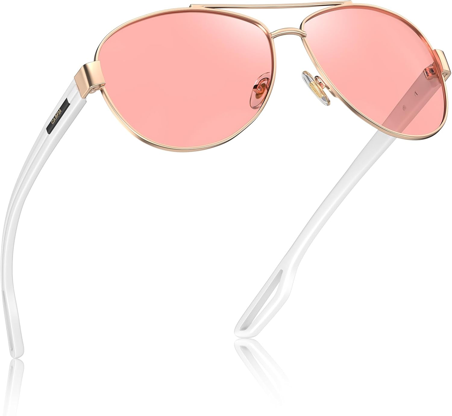

Легкие ретро-солнцезащитные очки CARFIA в стиле «пилот» для женщин, поляризованные, с защитой от УФ-излучения, модные солнцезащитные очки для вождения на открытом воздухе, металлическая оправа, 3. Gold Frame Rose Colored Lens