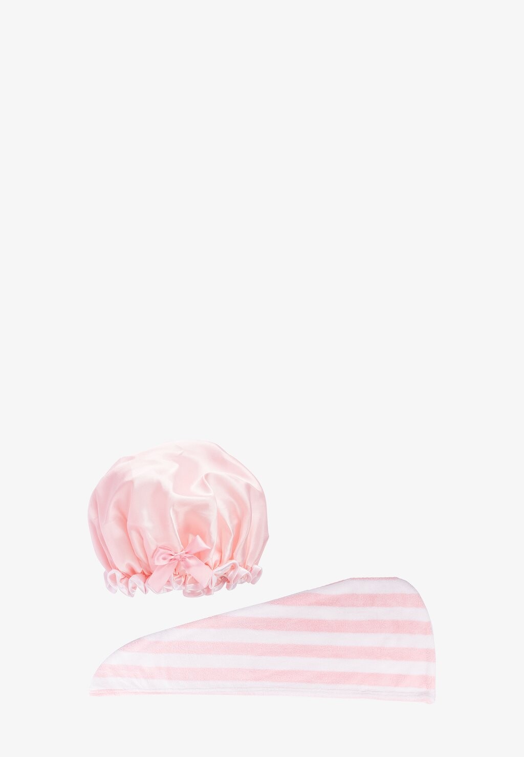

Набор для волос Brushworks Luxury Hair Towel & Shower Cap Brushworks, цвет pink & white