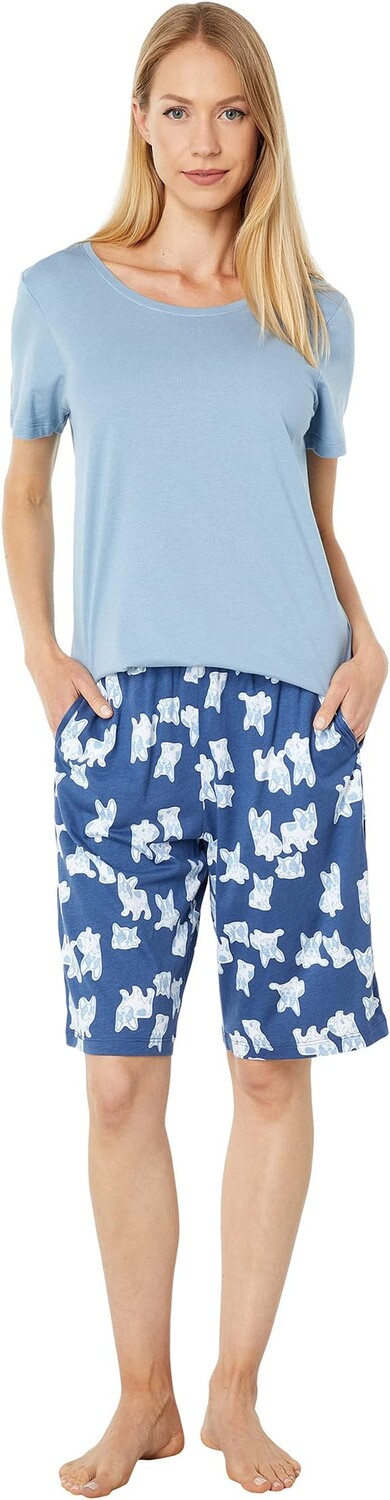 

Пижамный комплект HUE Short Sleeve Tee & Bermuda PJ Set, цвет Faded Denim