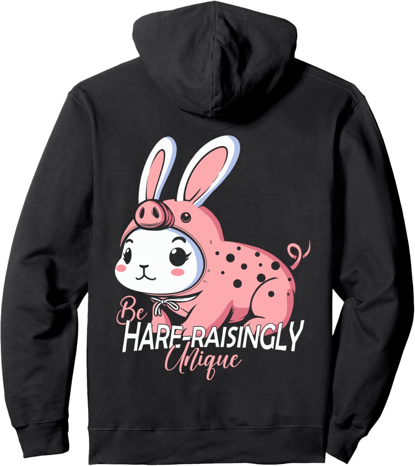 

Толстовка с капюшоном «Зайчик, Поросенок, Кролик, Свинка» Rabbit Swine Hare Piglet Bunnies, черный