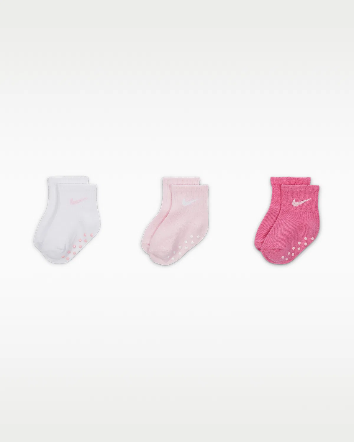 Baby Core Swoosh Gripper Socks (3 пары) Nike, Pink Foam