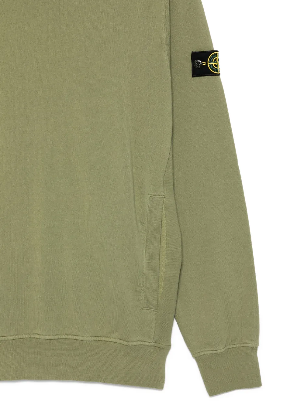 Худи с нашивкой-логотипом Stone Island Junior, зеленый — фото 3