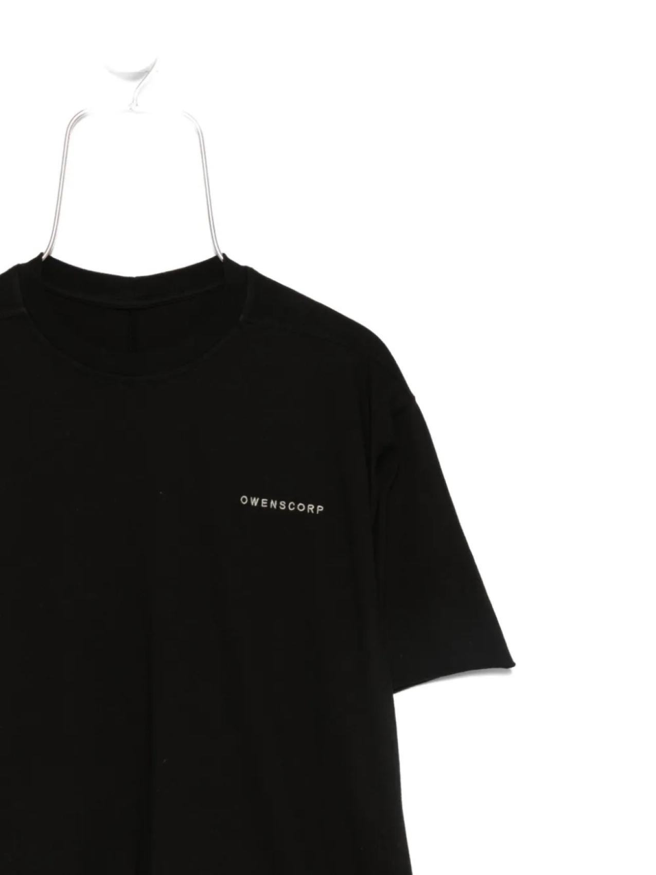 Футболка Rick Owens Kids с необработанными краями и логотипом, черный — фото 3