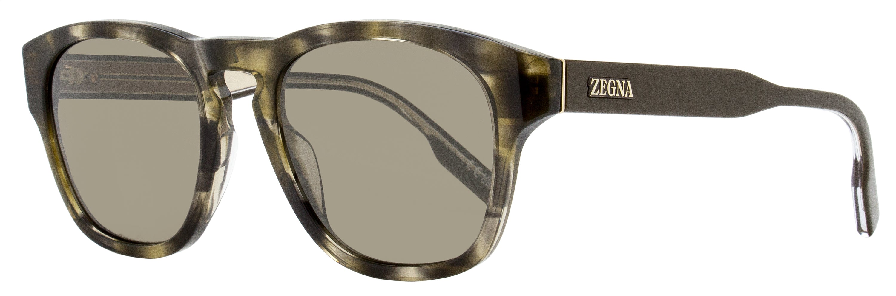 

Мужские солнцезащитные очки Zegna Keyhole EZ0221 20J Серо-коричневый меланж 52 мм