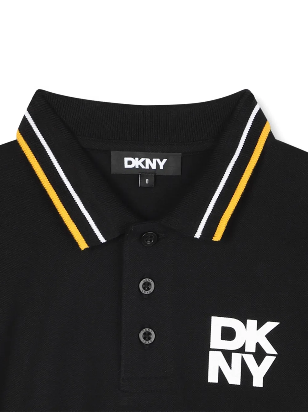 Рубашка поло с воротником в полоску Dkny Kids, черный — фото 3