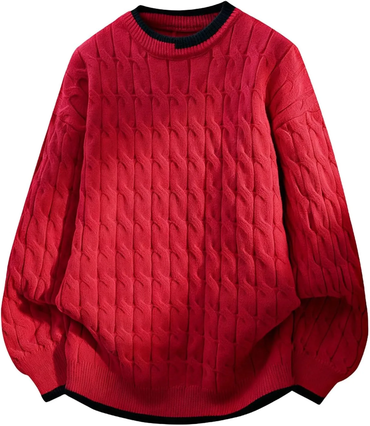 

Мужской свитер с цветными блоками, утепленный, с длинными рукавами