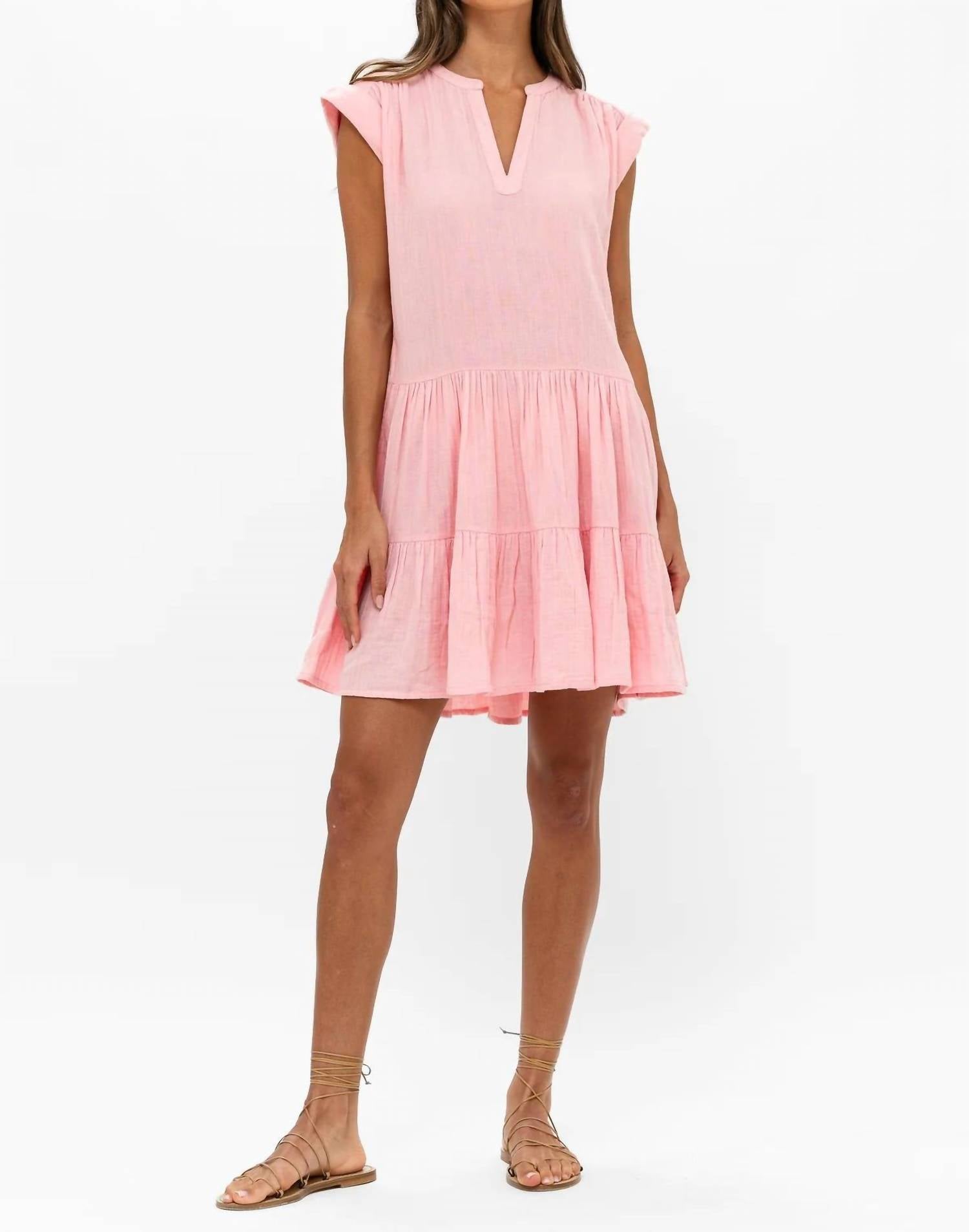 

Платье с закатанными рукавами в цвете Bahama Pink Oliphant