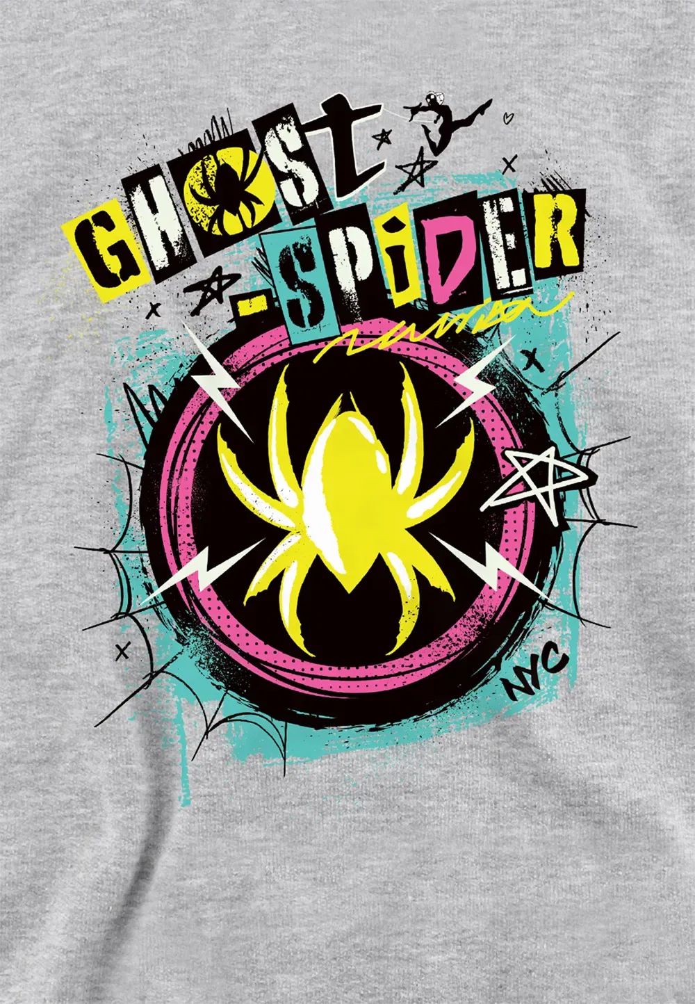 Детская худи Marvel Ghost Spider Punk Logo, серый — фото 2
