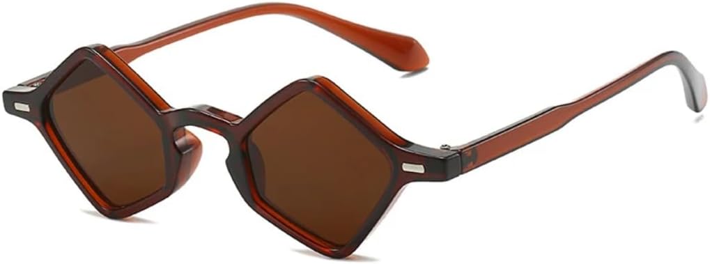 

Солнцезащитные очки для мужчин и женщин - защита UV400 - маленькая оправа, прозрачные линзы Ocean, заклепки, для занятий спортом на открытом воздухе и вождения DSVIGF, Brown Tea