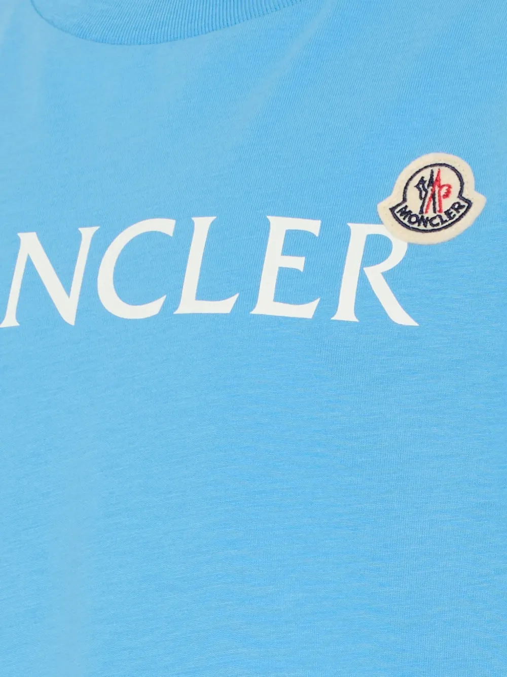 Футболка с короткими рукавами и логотипом Moncler Enfant, синий — фото 3