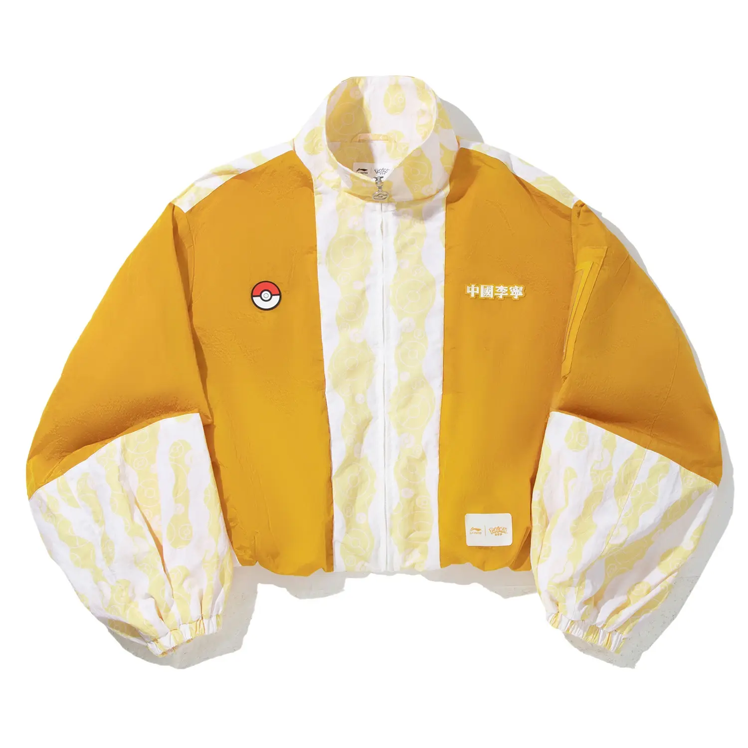 

LiNing Куртка женская Pokemon, Golden Yellow with White All over Print