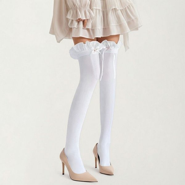 

Женские гольфы с оборкой и бантом из атласной ленты Anna-Kaci