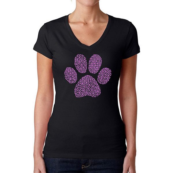 

Футболка V-neck с принтом Xoxo dog paw La Pop Art