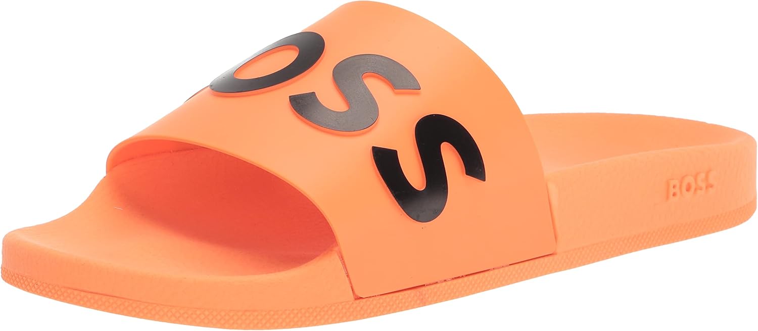 

BOSS Мужские сандалии-шлепанцы с большим логотипом, Highlighter Orange