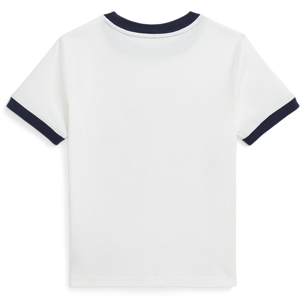 Polo Ralph Lauren Бейсбольный логотип хлопковая ткань полотняного переплетения вязаная бумажно-белый детский — фото 3