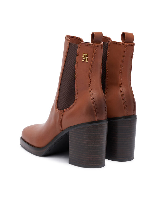 Ботильоны Square Toe Chelsea High Block Hl FW0FW08844 Tommy Hilfiger, коричневый — фото 3