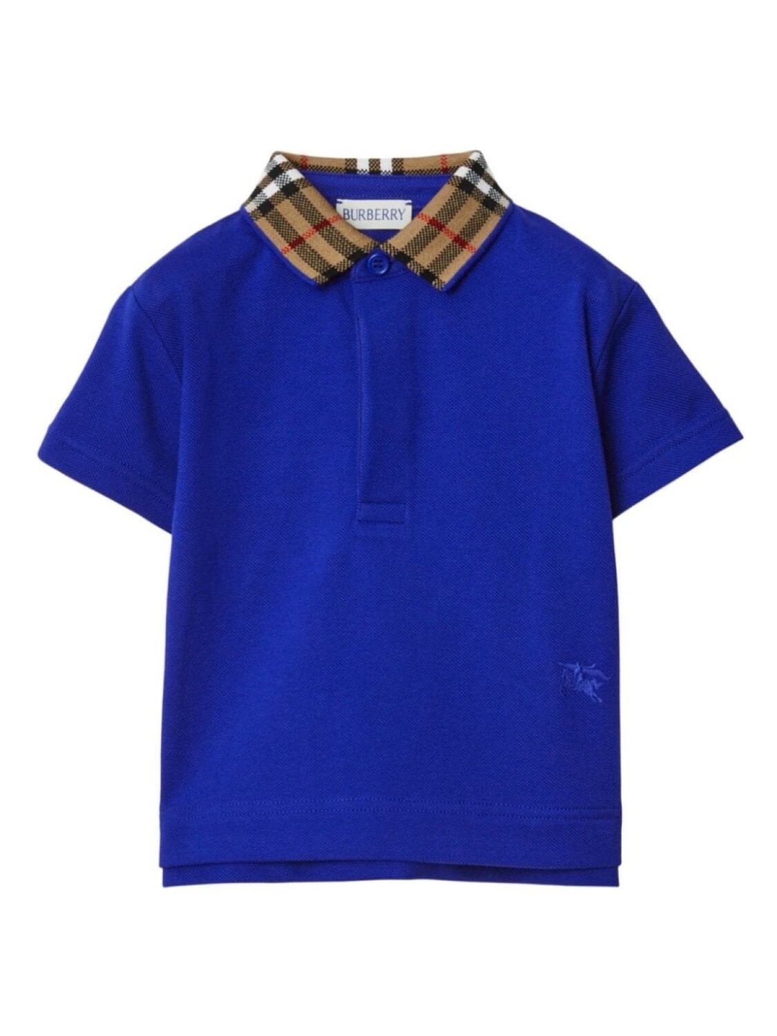 

Burberry Kids рубашка поло с клетчатым воротником, синий