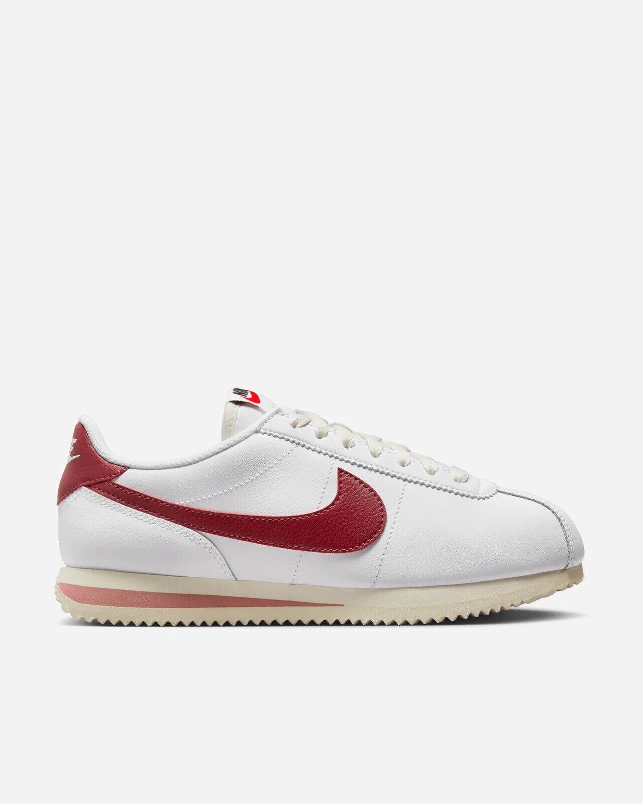 Nike Cortez DN1791-103 Кроссовки женские белые красные кожаные шнуровка повседневные