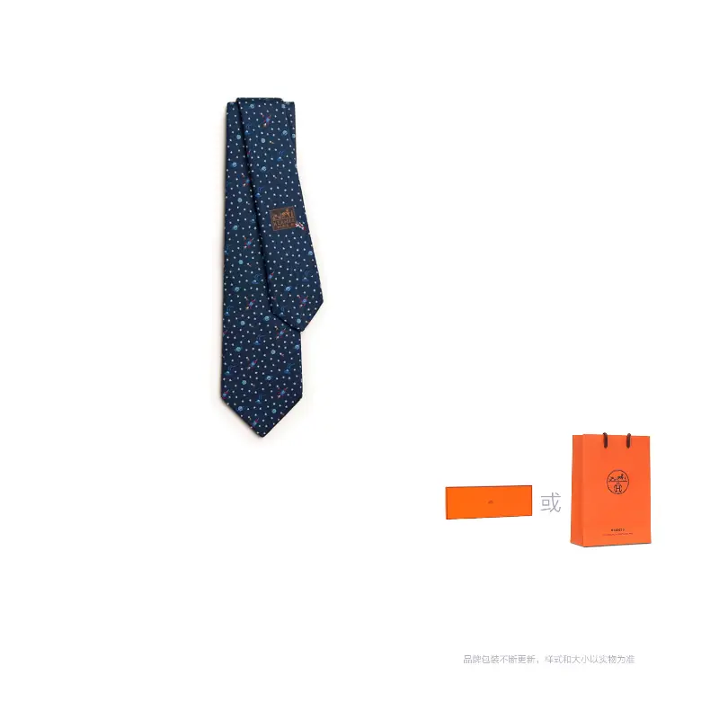 

HERMES Мужской синий галстук из шелка тутового дерева, Blue