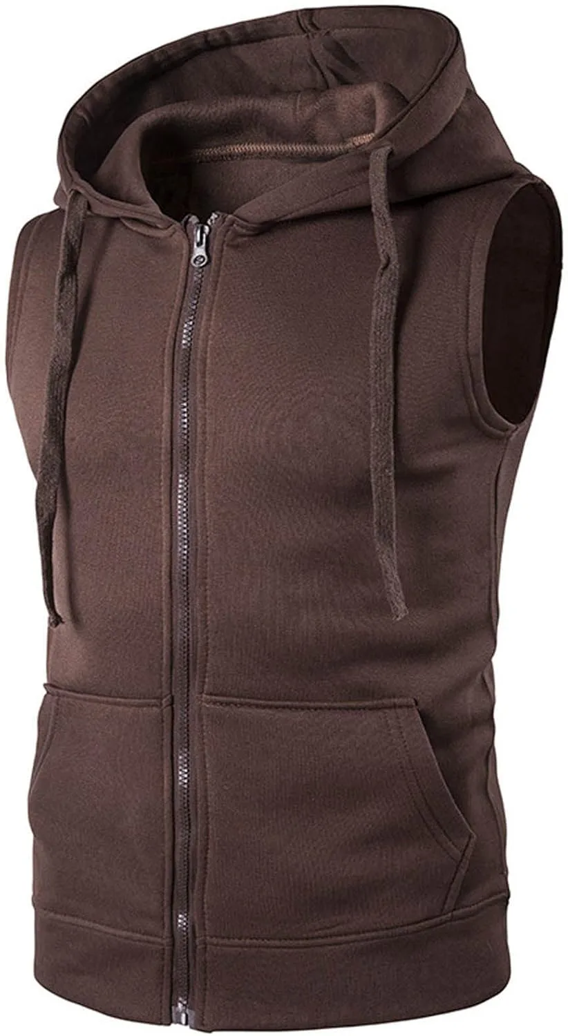 Мужской худи-безрукавка Slim Fit с капюшоном и молнией — фото 2