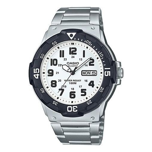 

Часы CASIO Waterproof Stainless Steel Strap Quartz Sports Mens Silver Analog, цвет silver