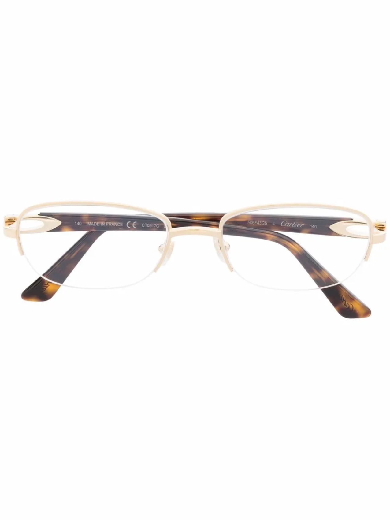 

Очки в овальной оправе черепаховой расцветки Cartier Eyewear, золотой