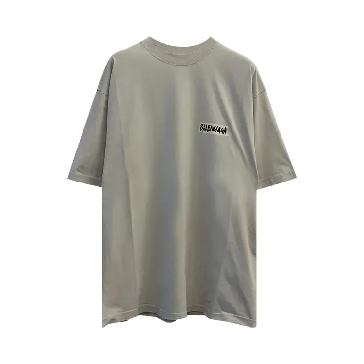 Футболка Balenciaga Medium Fit с круглым вырезом, цвет «Dirty White»