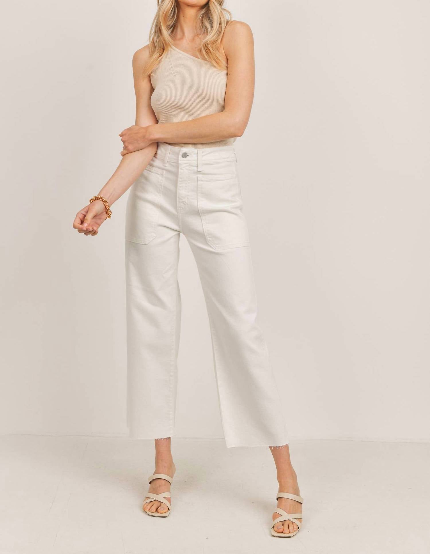 

Удобные джинсы Wide Leg в цвете Off White JUST BLACK DENIM